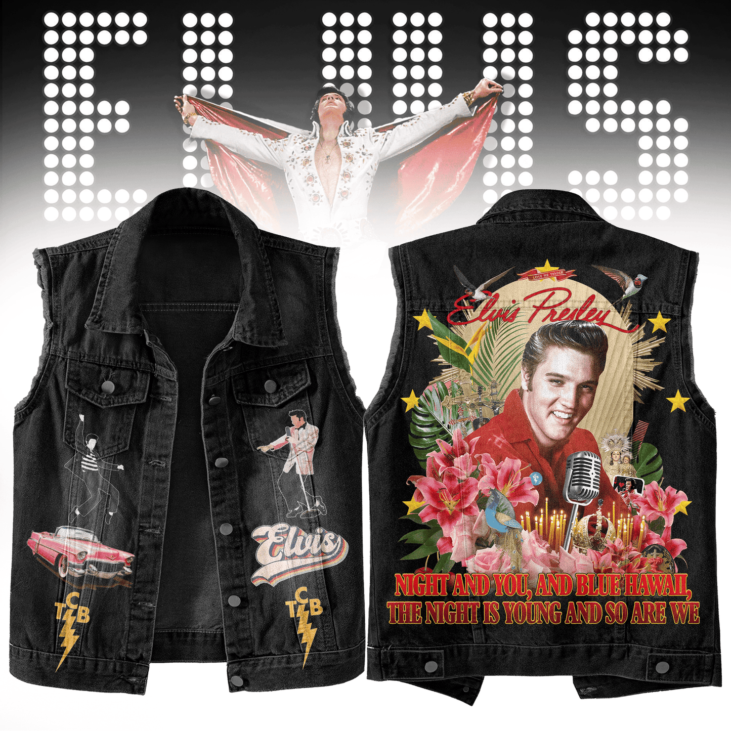 Elvis Presley Lightweight Sleeveless Denim Shirt