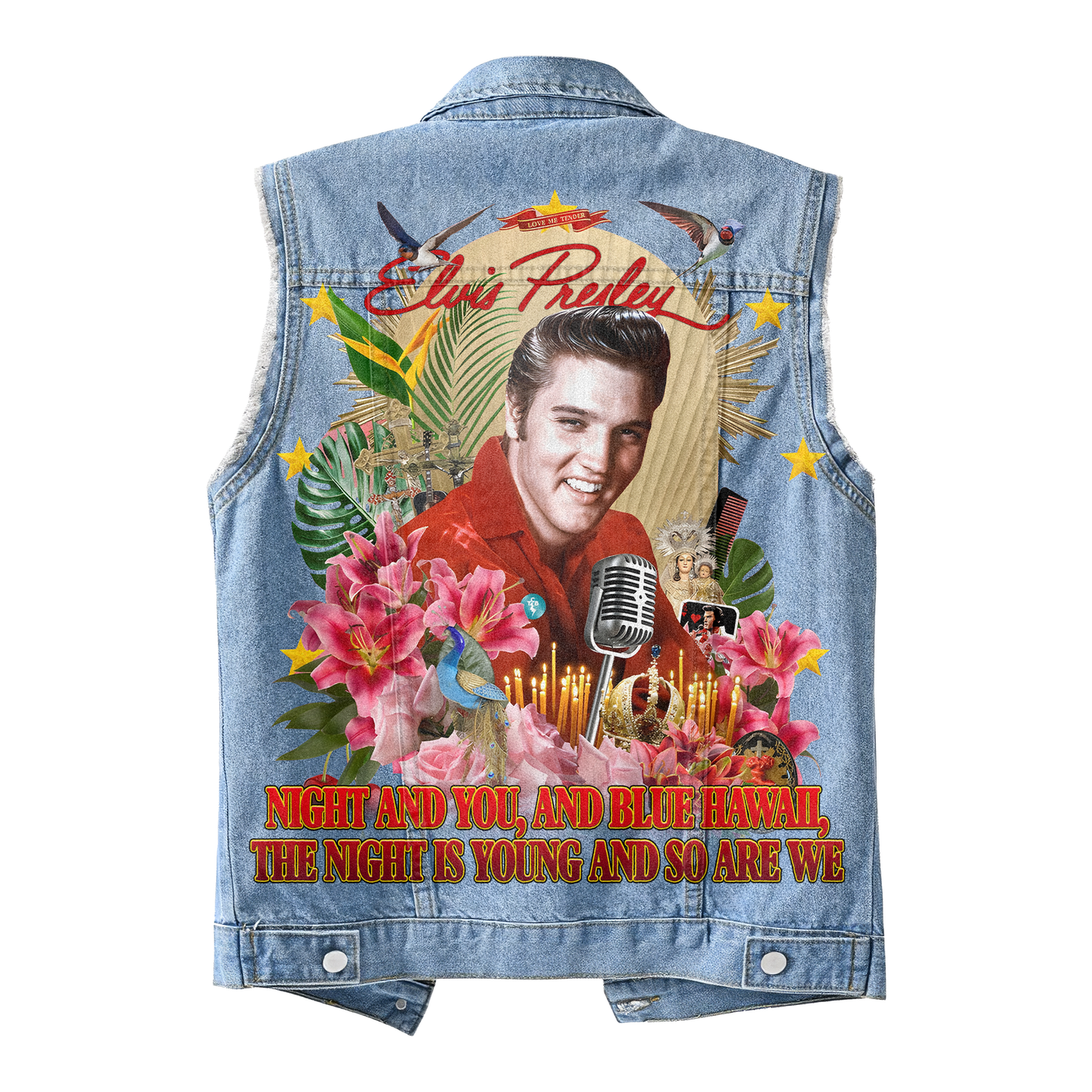 Elvis Presley Lightweight Sleeveless Denim Shirt