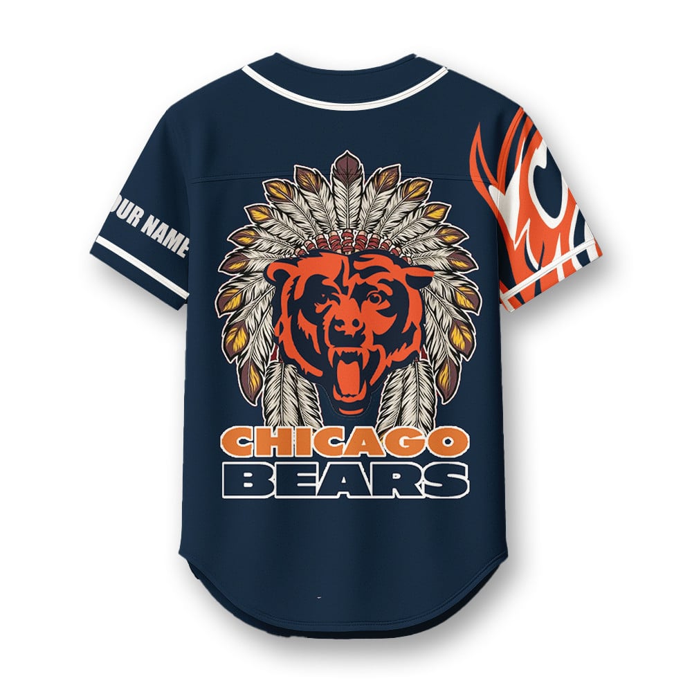 Chicogo bears X Native American PREMIUM 3D Apparel Baseball Jersey Custom Name