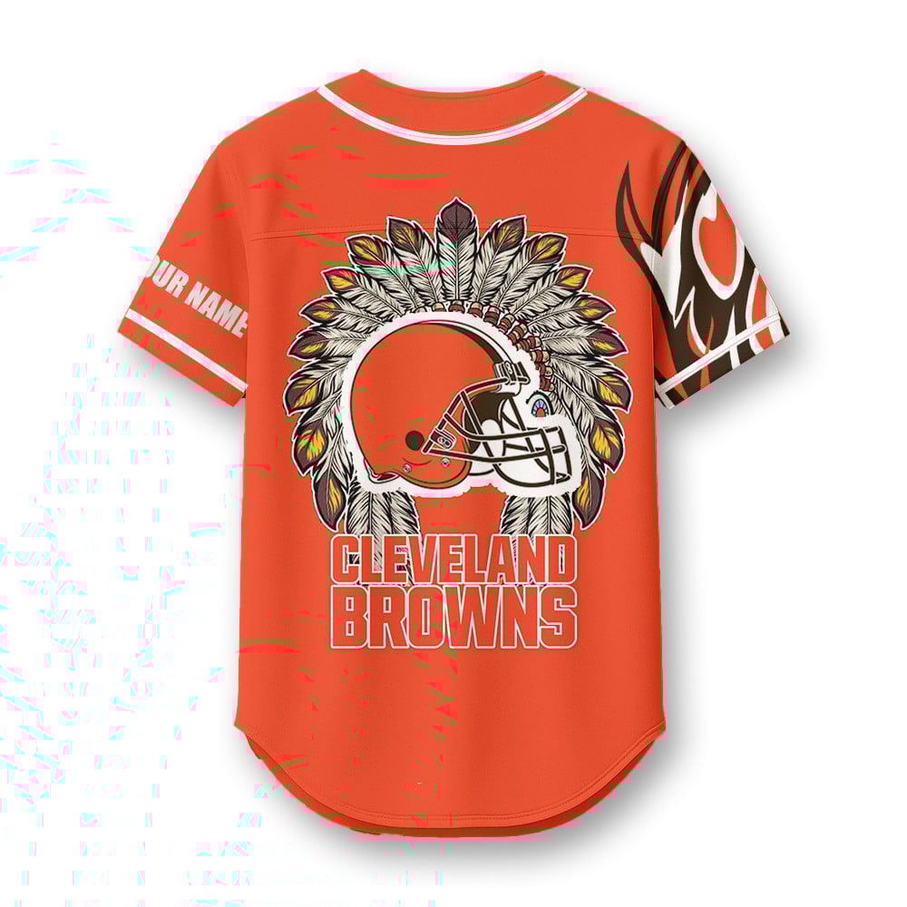Cleveland Browns X Native American PREMIUM 3D Apparel Baseball Jersey Custom Name