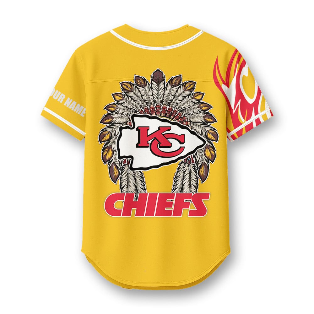 Kansas City Chiefs X Native American PREMIUM 3D Apparel Baseball Jersey Custom Name