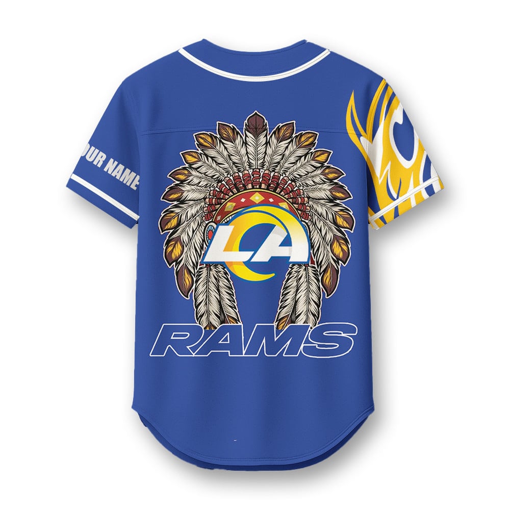 Los Angeles Rams X Native American PREMIUM 3D Apparel Baseball Jersey Custom Name