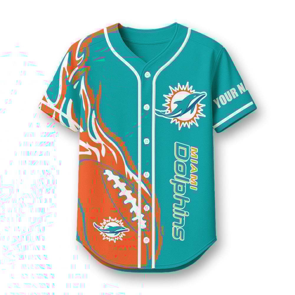 Miami Dolphins X Native American PREMIUM 3D Apparel Baseball Jersey Custom Name