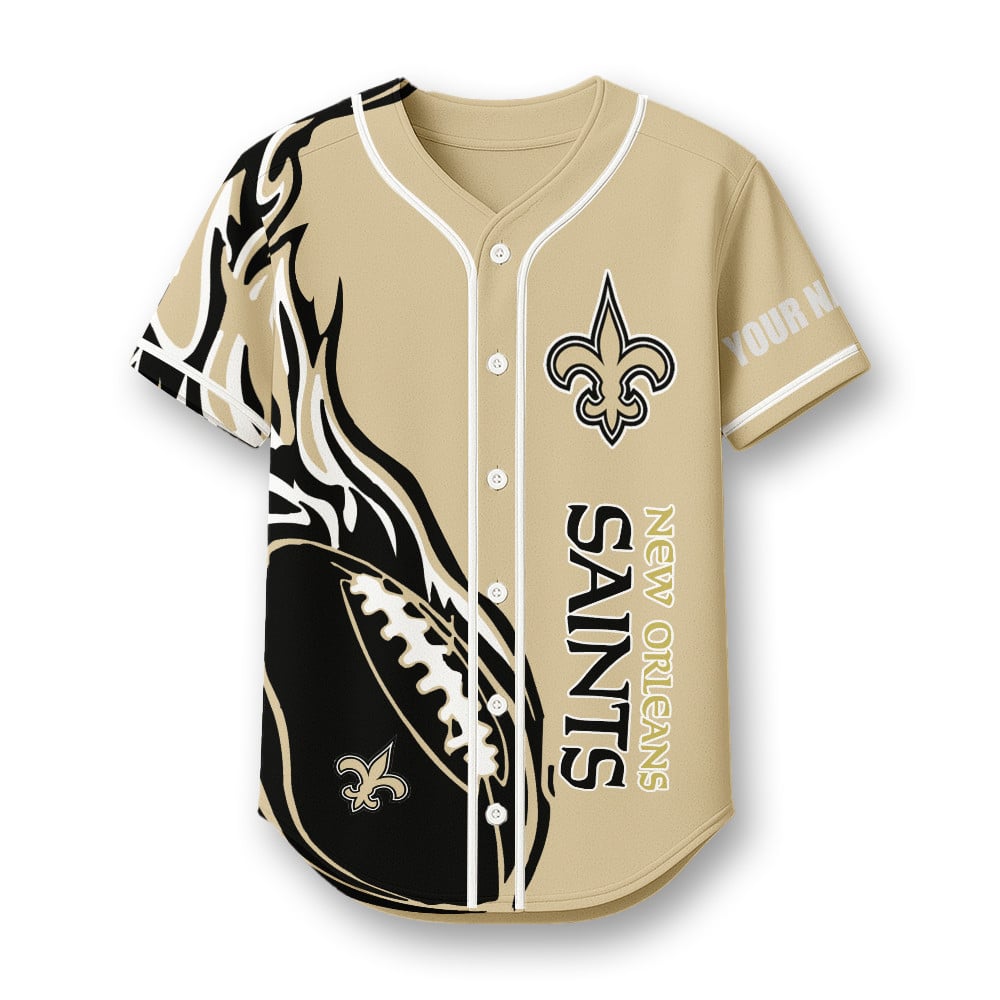 New Orleans Saints X Native American PREMIUM 3D Apparel Baseball Jersey Custom Name