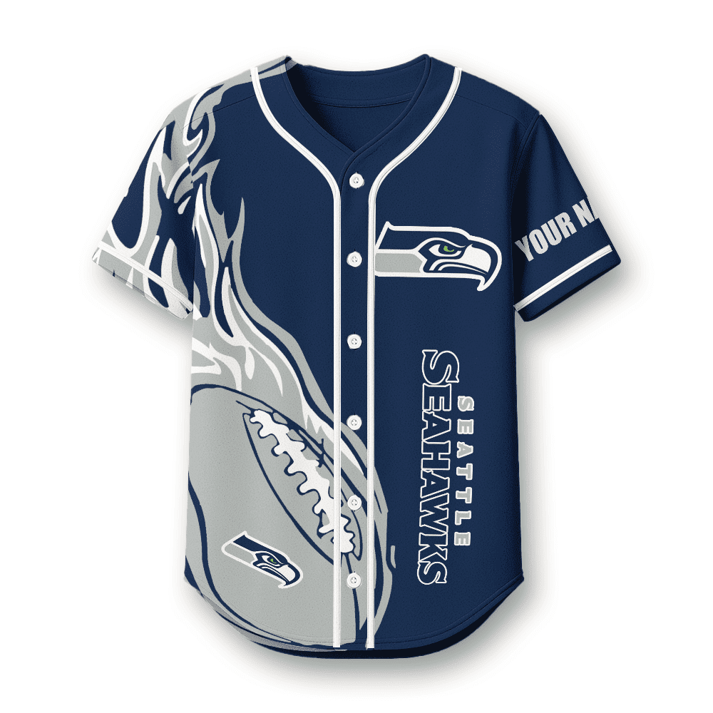 Seattle Seahawks X Native American PREMIUM 3D Apparel Baseball Jersey Custom Name