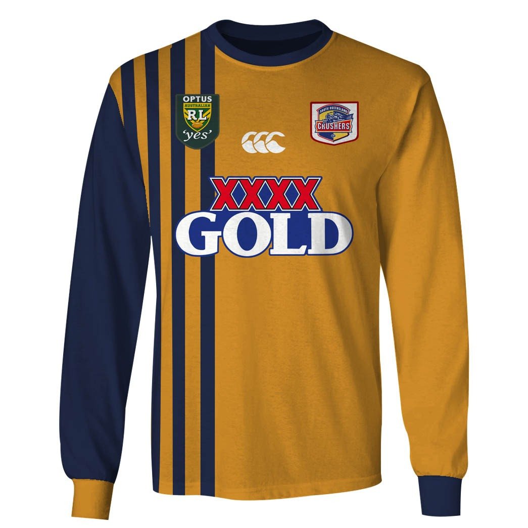 South Queensland Crushers 1995 Retro Rugby League Jersey Full Custom Name Number