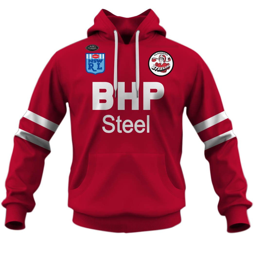 Illawarra Steelers 1987 ARL/NRL Vintage Retro Jersey Full Custom Name Number