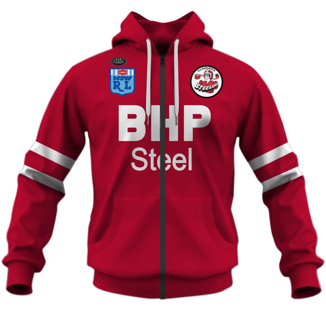 Illawarra Steelers 1987 ARL/NRL Vintage Retro Jersey Full Custom Name Number
