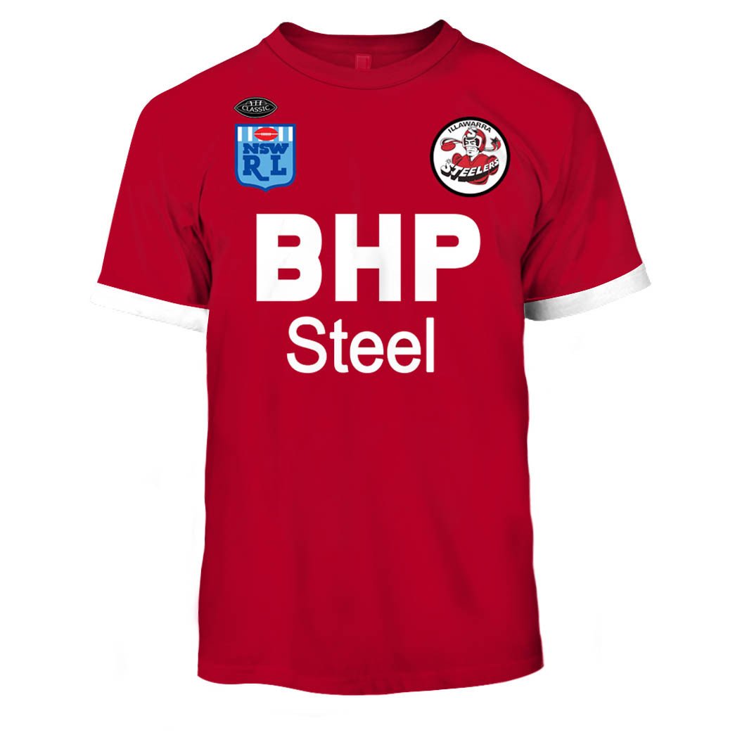 Illawarra Steelers 1987 ARL/NRL Vintage Retro Jersey Full Custom Name Number