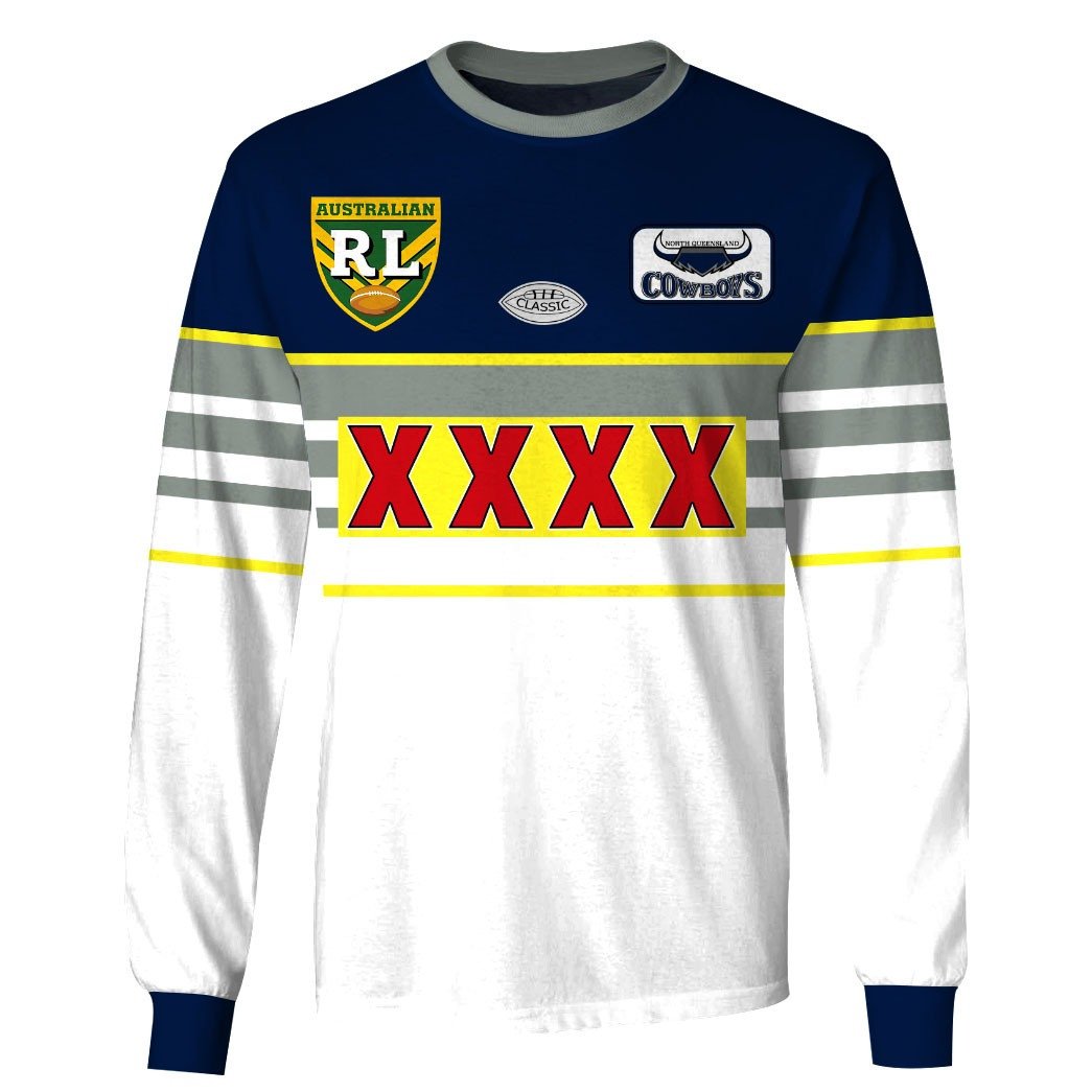 North Queensland Cowboys 1995 ARL/NRL Vintage Retro Heritage Jersey Full Custom Name Number