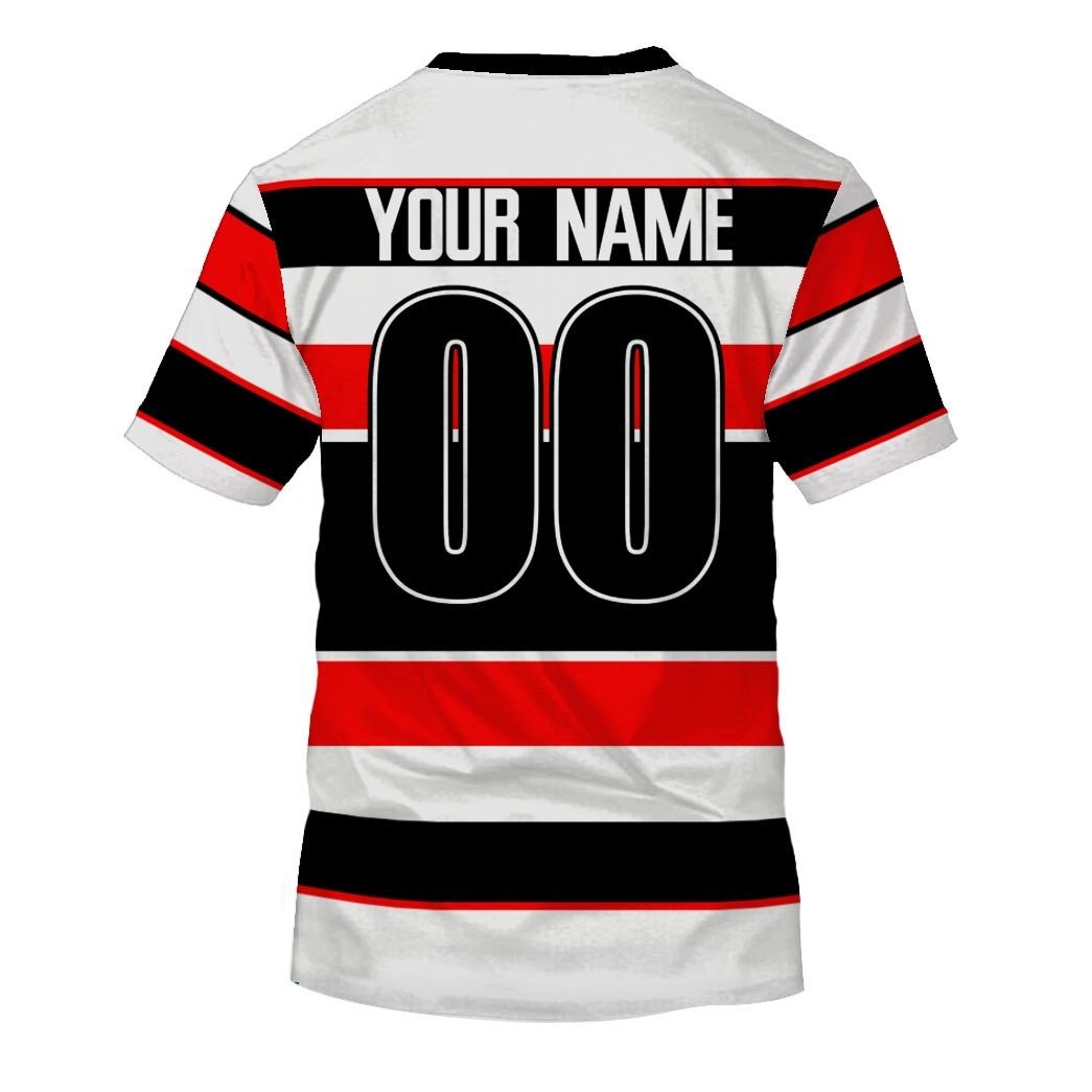Personalized Gold Coast Seagulls 90s Away Jersey Vintage NSWRL / NRL Full Custom Name Number