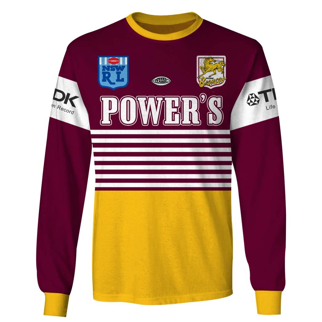 Personalize Brisbane Broncos NRL 1992 Retro Jersey Full Custom Name Number