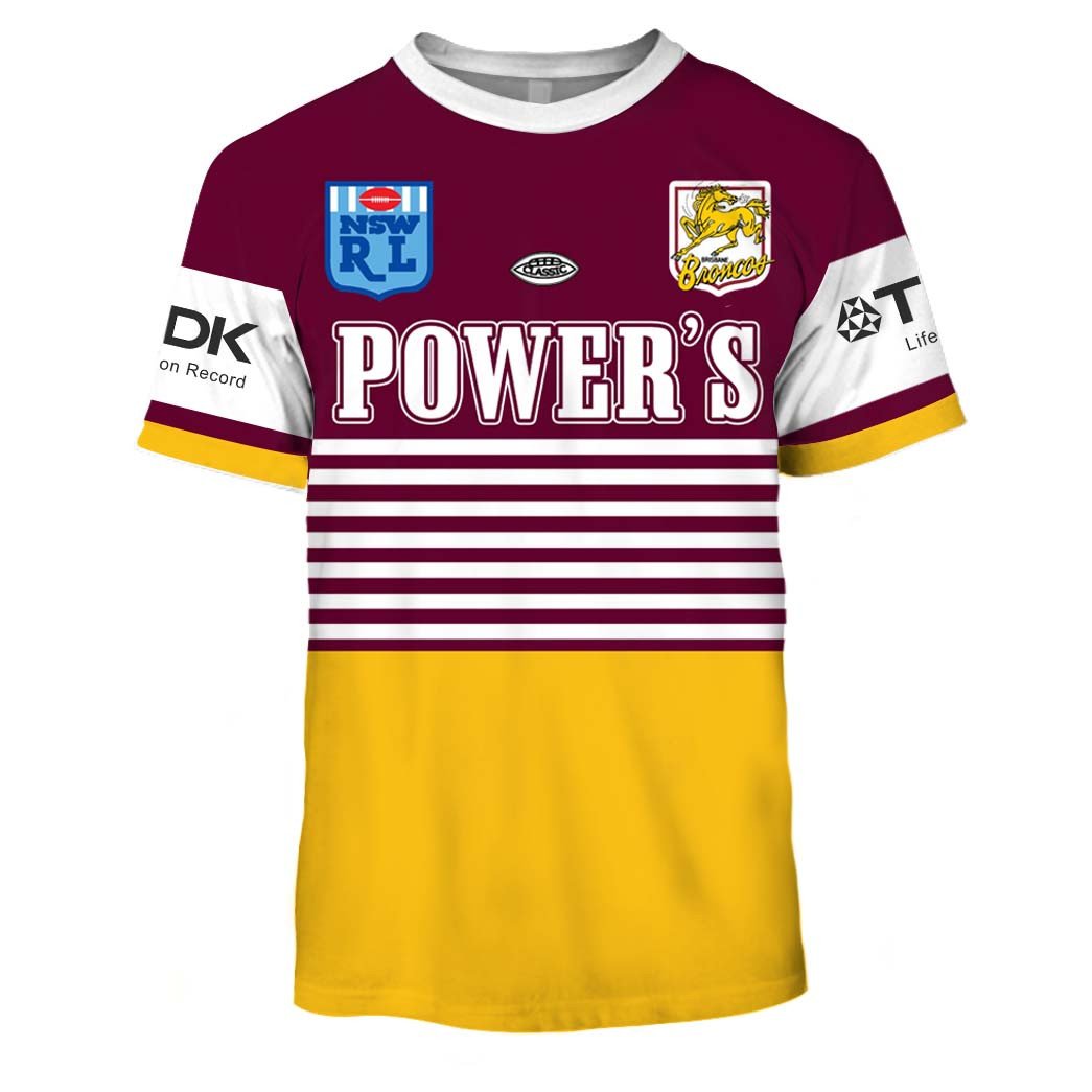 Personalize Brisbane Broncos NRL 1992 Retro Jersey Full Custom Name Number
