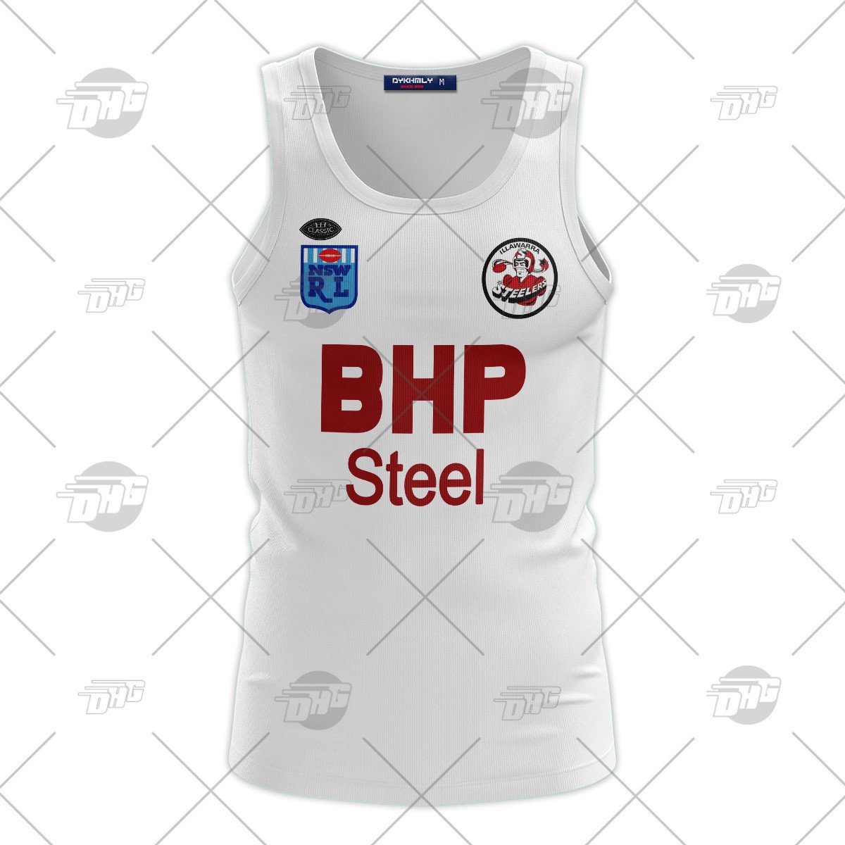 Personalized Illawarra Steelers 1987 ARL/NRL Vintage Retro White Away Tank Top For Men Women Custom Name Number
