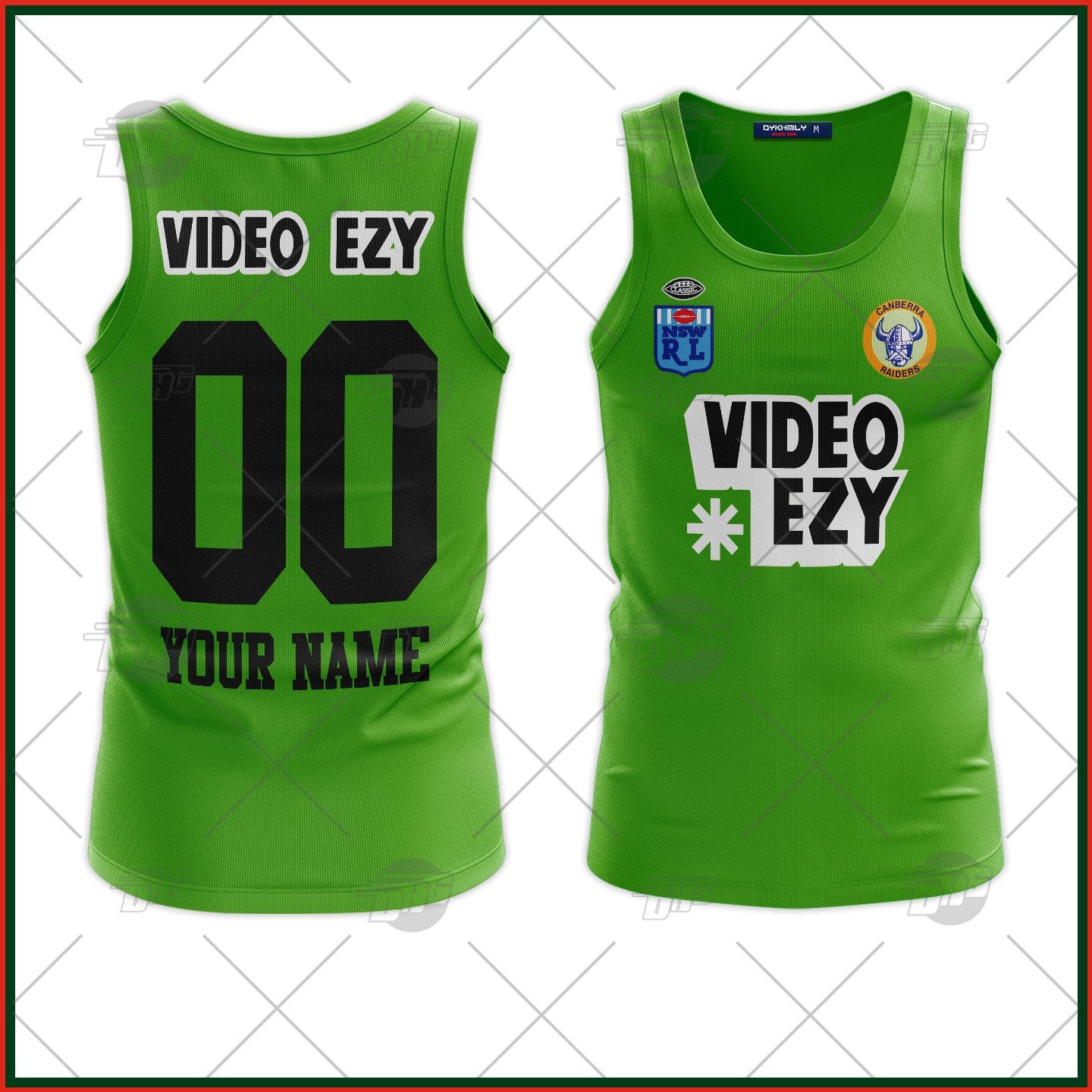Personalized Canberra Raiders 1990 Video Ezy ARL/NRL Vintage Retro Heritage Tank Top For Men Women Custom Name Number