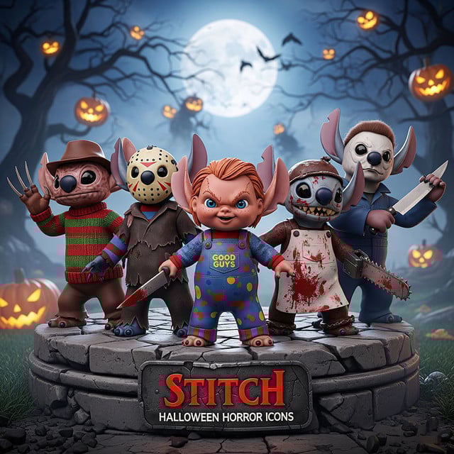 Stitch Horror Movie Character Acrylic Block Plaque Best Gift For Horror Fan - Limited Edition