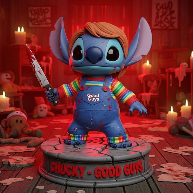 Stitch Chucky Acrylic Block Plaque Best Gift For Horror Fan - Limited Edition