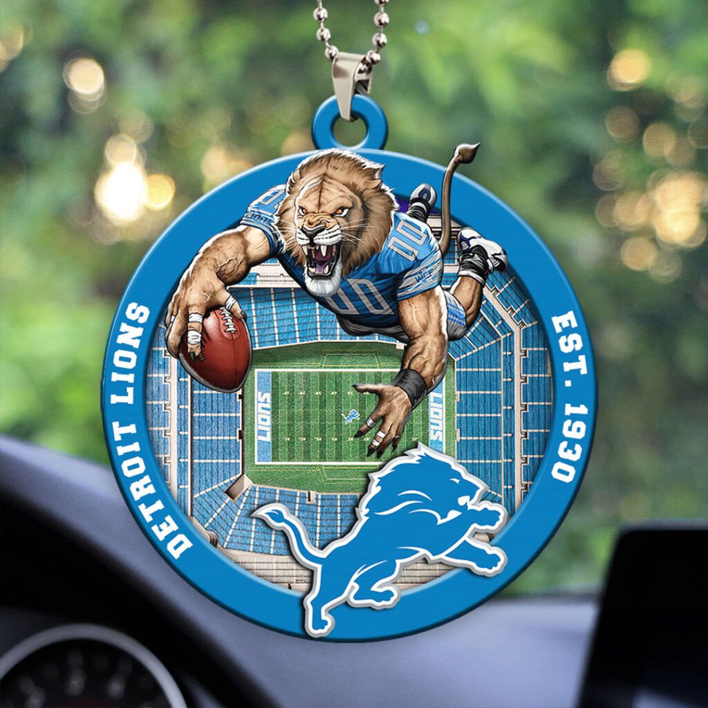 Detroit Lions Custom Acrylic Car Ornament