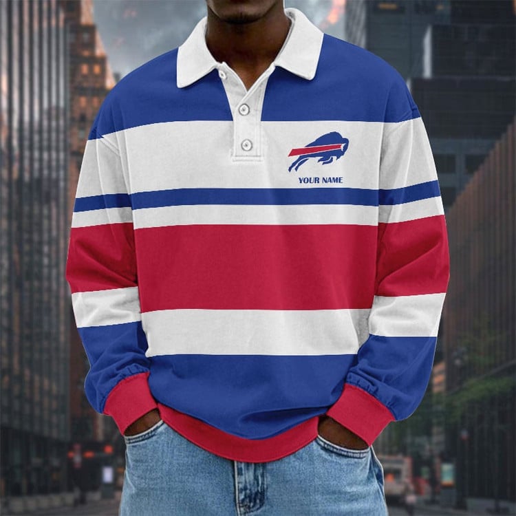 Buffalo Bills Special Style Men Long Sleeves Polo Shirt Custom Name Gift For Fan
