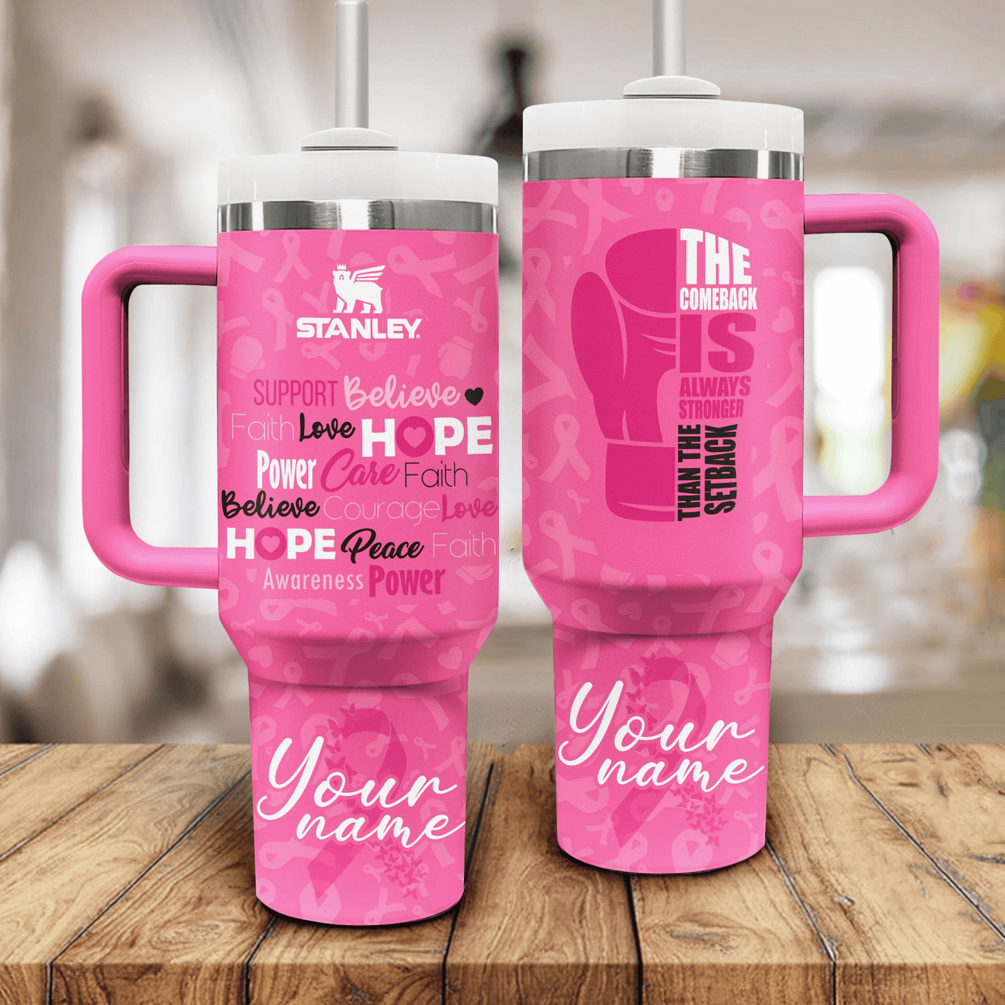 The Breast Cancer Awareness Month 1 40oz Stanley Tumbler