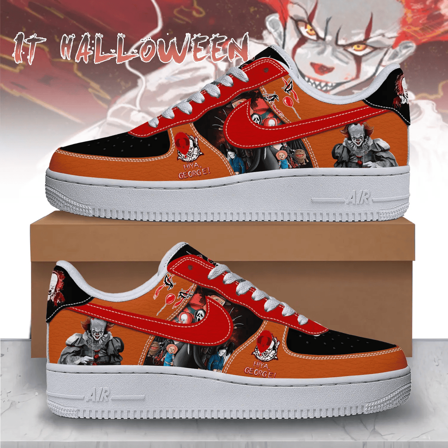 IT Halloween Halloween AF1 Sneakers Shoes For Men And Women