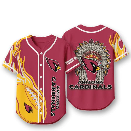 Arizona Cardinals X Native American PREMIUM 3D Apparel Baseball Jersey