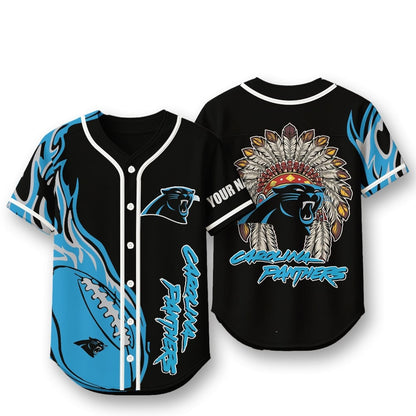 Carolina Panthers X Native American PREMIUM 3D Apparel Baseball Jersey Custom Name