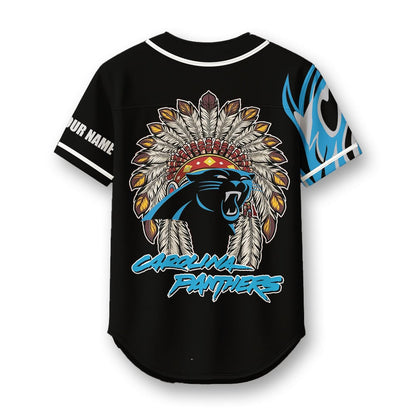 Carolina Panthers X Native American PREMIUM 3D Apparel Baseball Jersey Custom Name