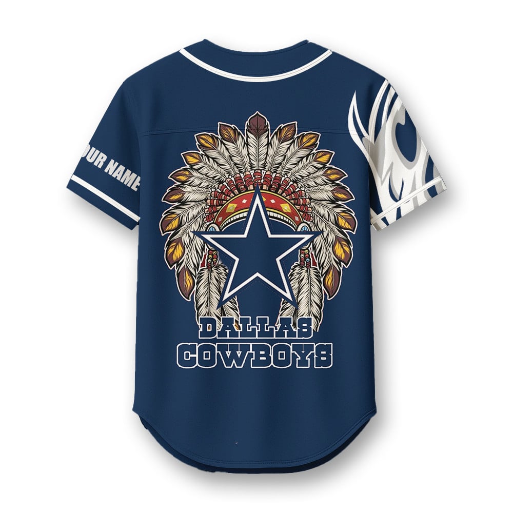 Dallas Cowboys X Native American PREMIUM 3D Apparel Baseball Jersey Custom Name