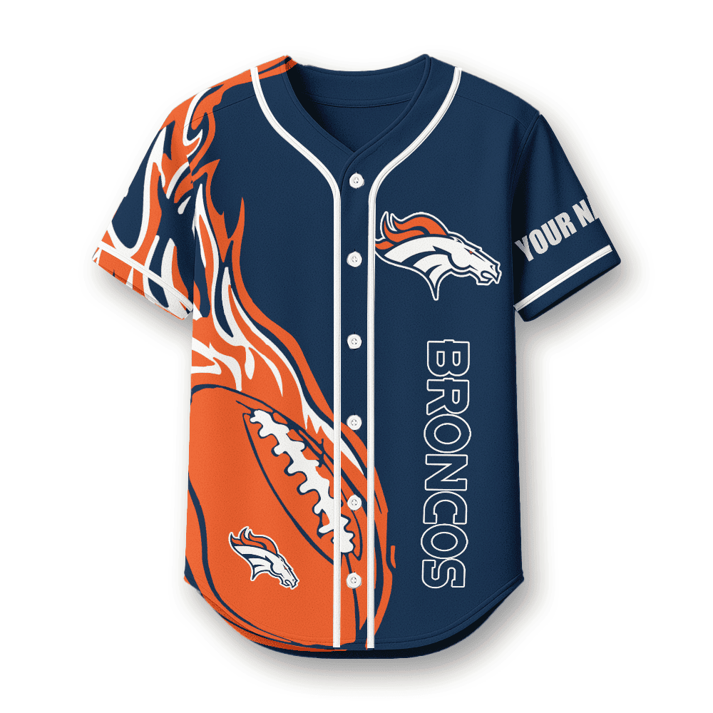 Denver Broncos X Native American PREMIUM 3D Apparel Baseball Jersey Custom Name