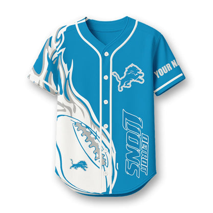 Detroit Lions X Native American PREMIUM 3D Apparel Baseball Jersey Custom Name