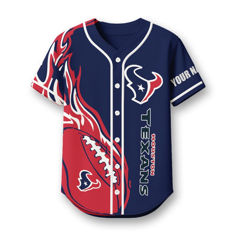 Houston Texans X Native American PREMIUM 3D Apparel Baseball Jersey Custom Name