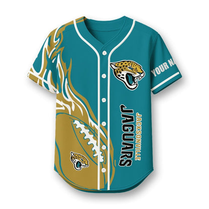 Jacksonville Jaguars X Native American PREMIUM 3D Apparel Baseball Jersey Custom Name