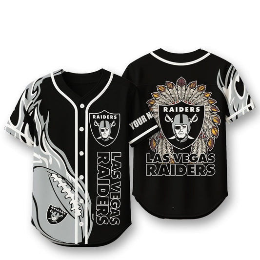 Las Vegas Raiders X Native American PREMIUM 3D Apparel Baseball Jersey Custom Name