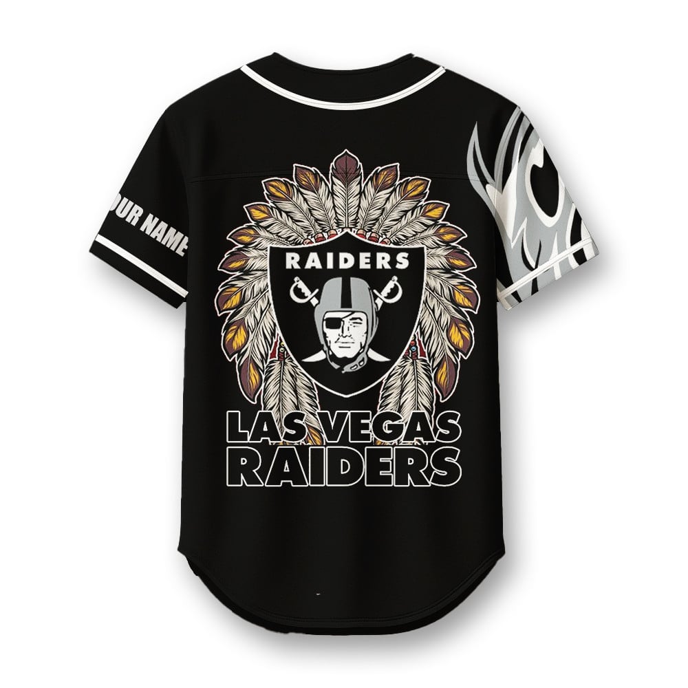 Las Vegas Raiders X Native American PREMIUM 3D Apparel Baseball Jersey Custom Name