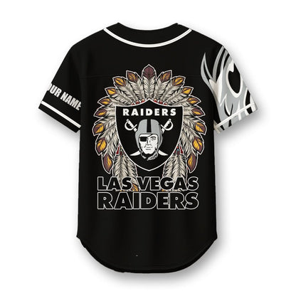 Las Vegas Raiders X Native American PREMIUM 3D Apparel Baseball Jersey Custom Name