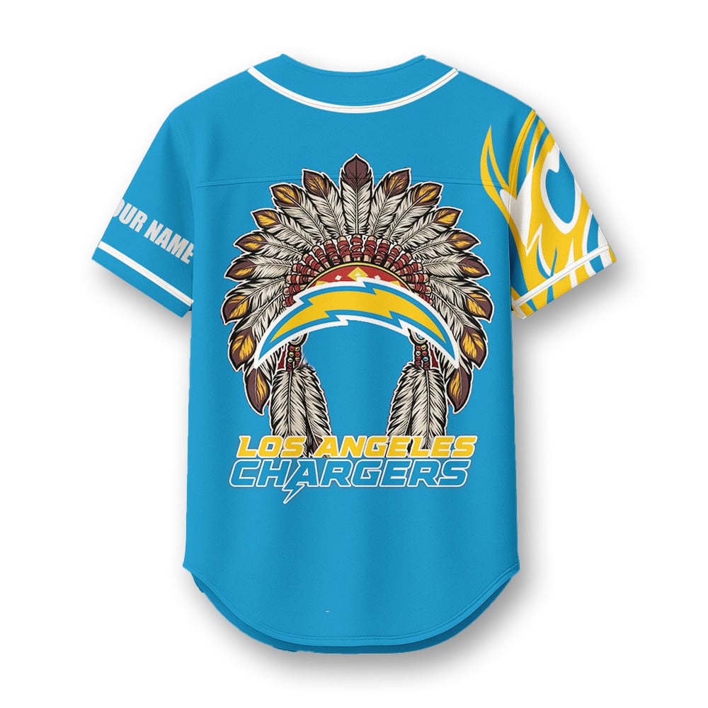 Los Angeles Chargers X Native American PREMIUM 3D Apparel Baseball Jersey Custom Name