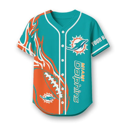 Miami Dolphins X Native American PREMIUM 3D Apparel Baseball Jersey Custom Name