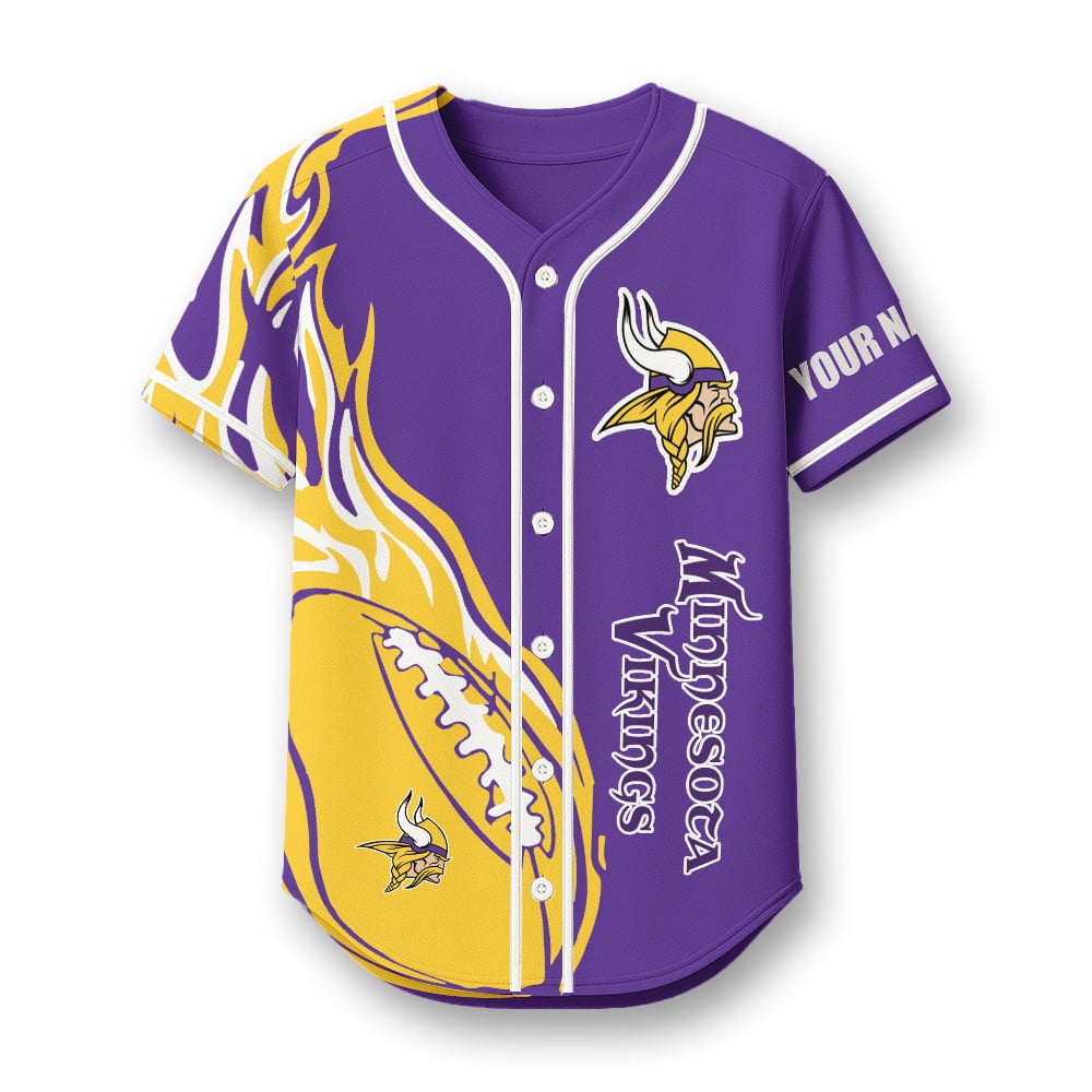 Minnesota Vikings X Native American PREMIUM 3D Apparel Baseball Jersey Custom Name