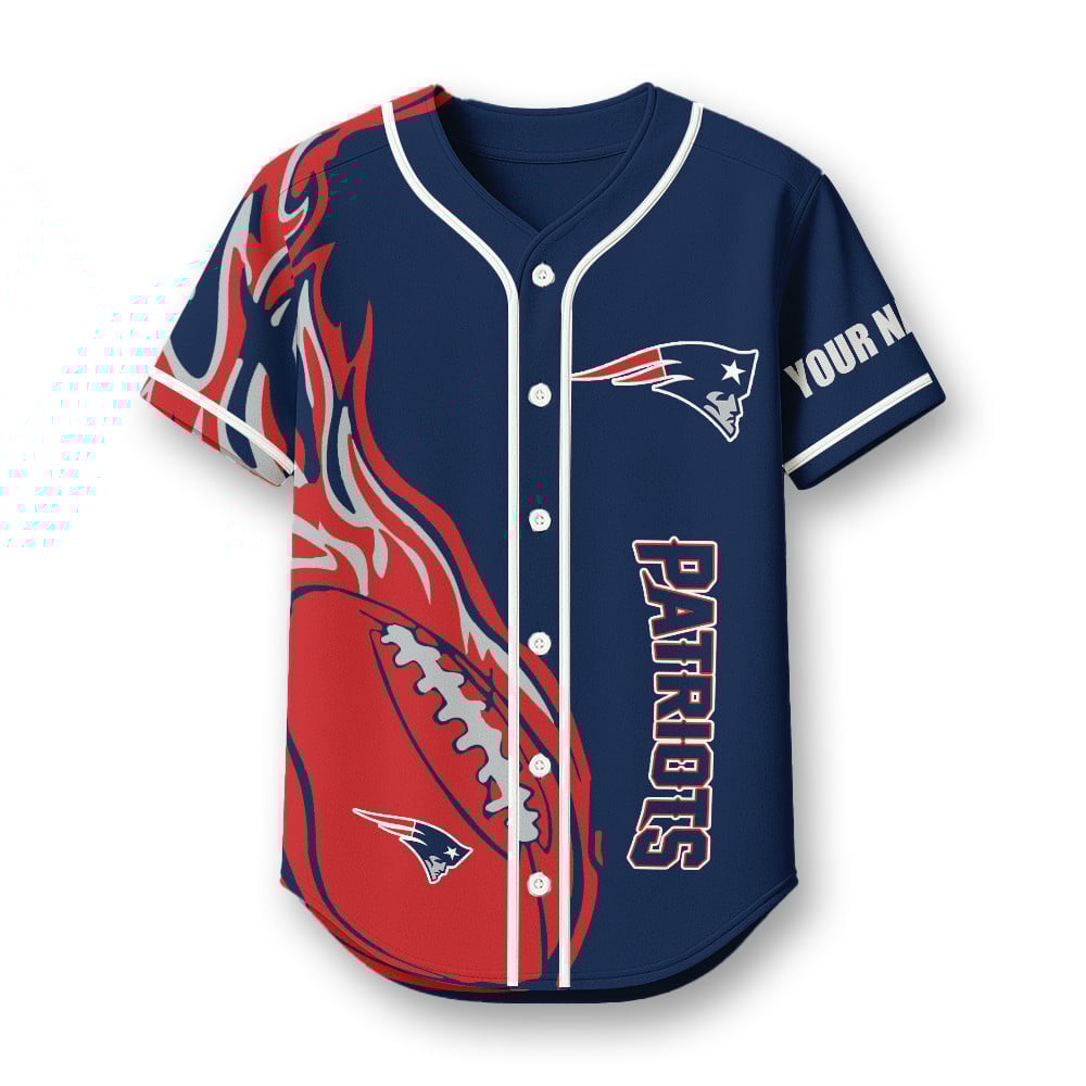 New England Patriots X Native American PREMIUM 3D Apparel Baseball Jersey Custom Name