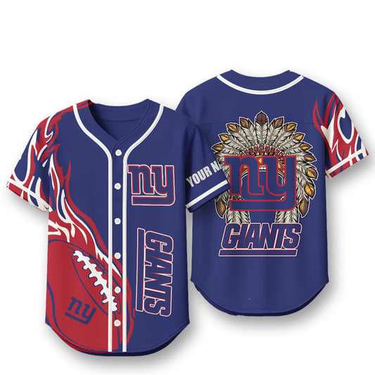 New York Giants X Native American PREMIUM 3D Apparel Baseball Jersey Custom Name