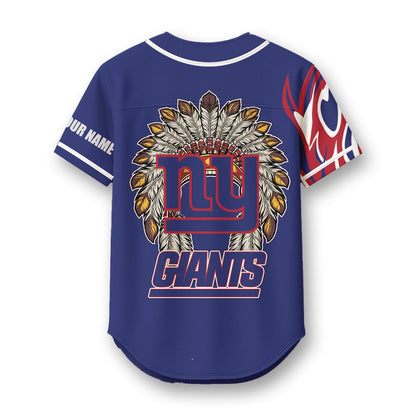 New York Giants X Native American PREMIUM 3D Apparel Baseball Jersey Custom Name