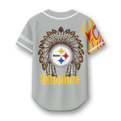 Pittsburgh Steelers X Native American PREMIUM 3D Apparel Baseball Jersey Custom Name