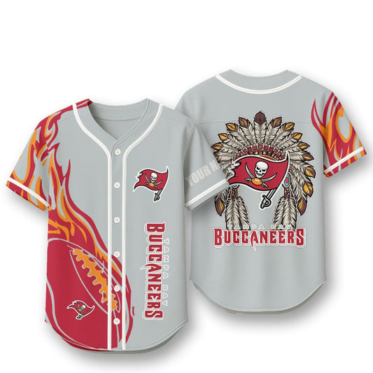 Tampa Bay Buccaneers X Native American PREMIUM 3D Apparel Baseball Jersey Custom Name