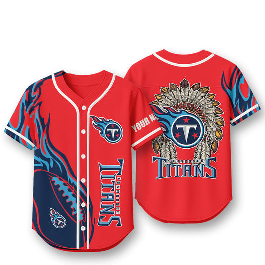 Tennessee Titans X Native American PREMIUM 3D Apparel Baseball Jersey Custom Name