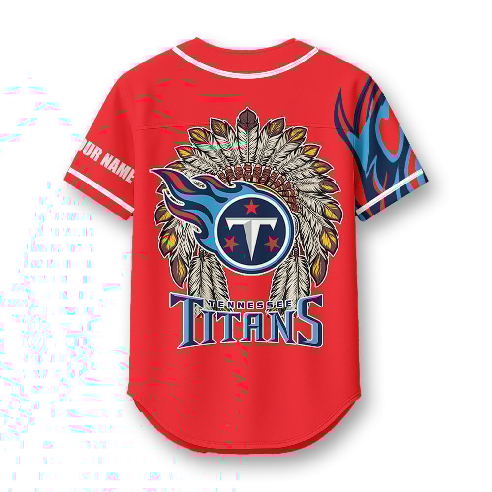 Tennessee Titans X Native American PREMIUM 3D Apparel Baseball Jersey Custom Name