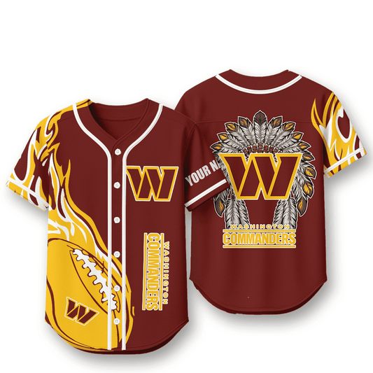 Washington Commanders X Native American PREMIUM 3D Apparel Baseball Jersey Custom Name