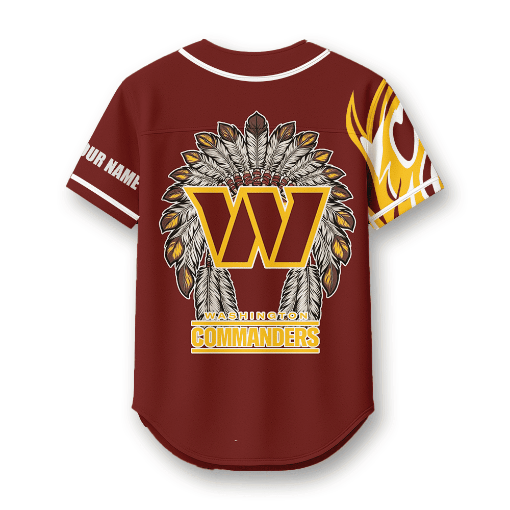 Washington Commanders X Native American PREMIUM 3D Apparel Baseball Jersey Custom Name