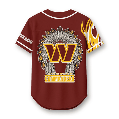 Washington Commanders X Native American PREMIUM 3D Apparel Baseball Jersey Custom Name