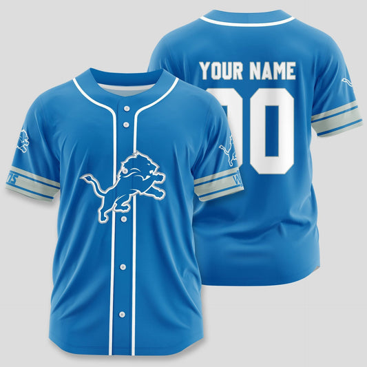 Detroit Lions | Classic PREMIUM 3D Apparel Baseball Jersey Custom Name Number